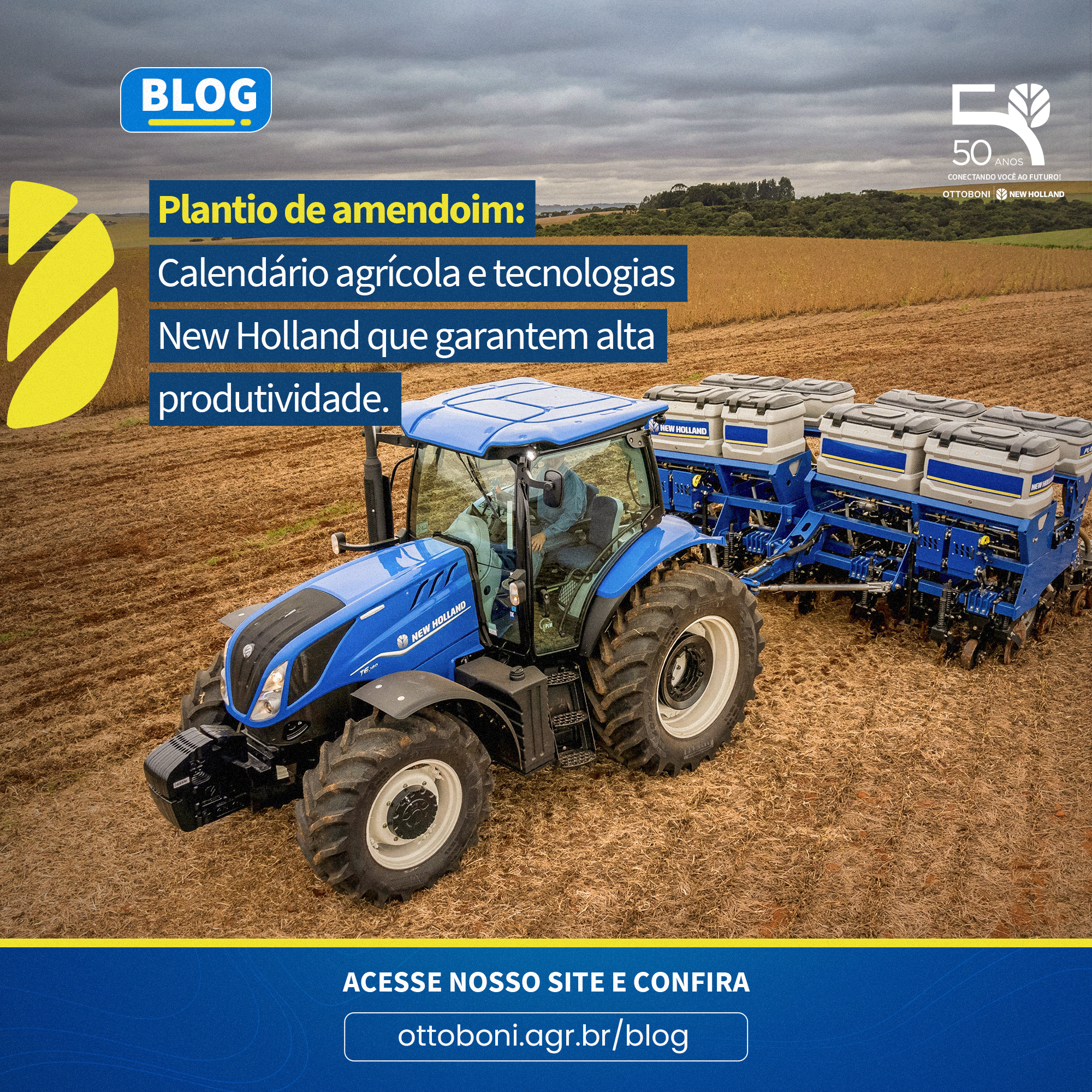 Plantio de amendoim: Calendário agrícola e tecnologias New Holland que garantem alta produtividade.